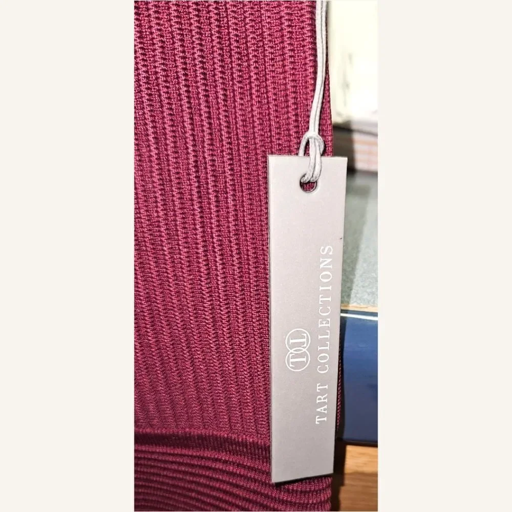 TART COLLECTION Plus Size Burgundy Wine Ribbed Sleeveless Bodycon Dress 4X NWT